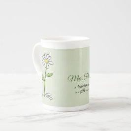 Personalisera, Lärarens Tack, Religiös Blomma Benporslin Mugg