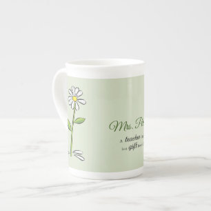 Personalisera, Lärarens Tack, Religiös Blomma Benporslin Mugg