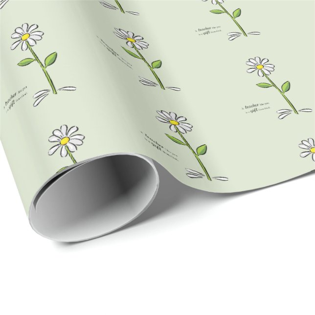 Personalisera, Lärarens Tack, Religiös Blomma Presentpapper (Rullad Hörn)