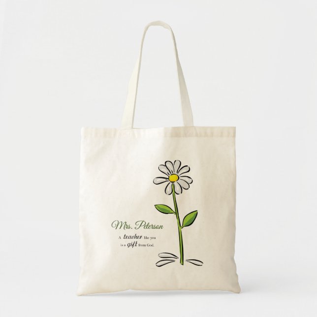 Personalisera, Lärarens Tack, Religiös Blomma Tygkasse (Framsidan)