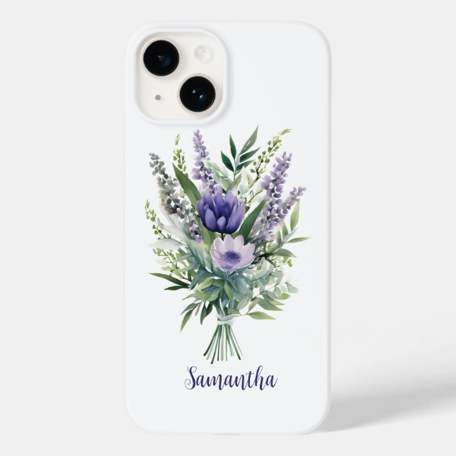 Personalisera Lavender Lila blommor Eucalyptus (Baksida)