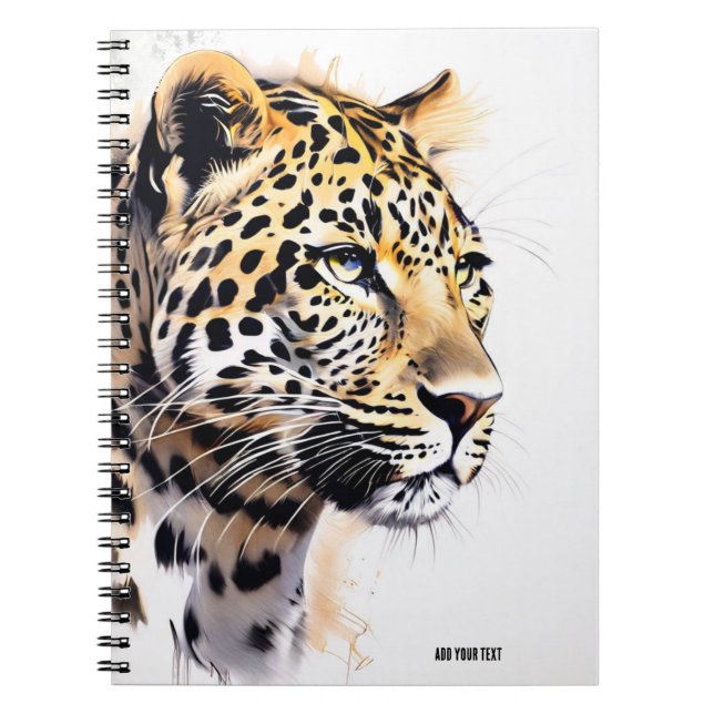 PERSONALISERA Leopard anteckningsbok dagbok (Framsidan)