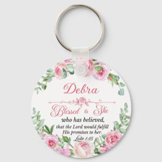 Personalisera Luk 1:45 Mors dag Rosa Ros Nyckelring