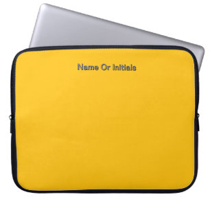 Personalisera med namn initialer gul laptop fodral