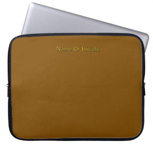 Personalisera med namninitialer Brun Laptop Fodral