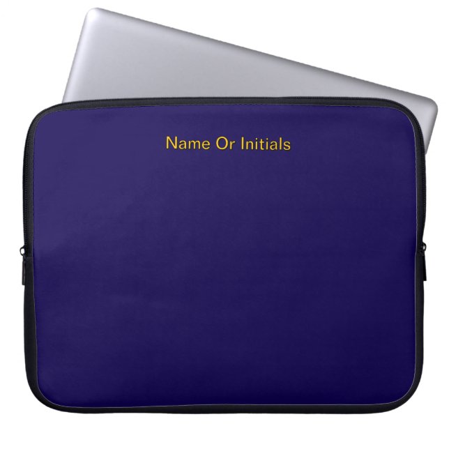 Personalisera med namninitialer Dk Blå + Orange   Laptop Fodral (Framsidan)