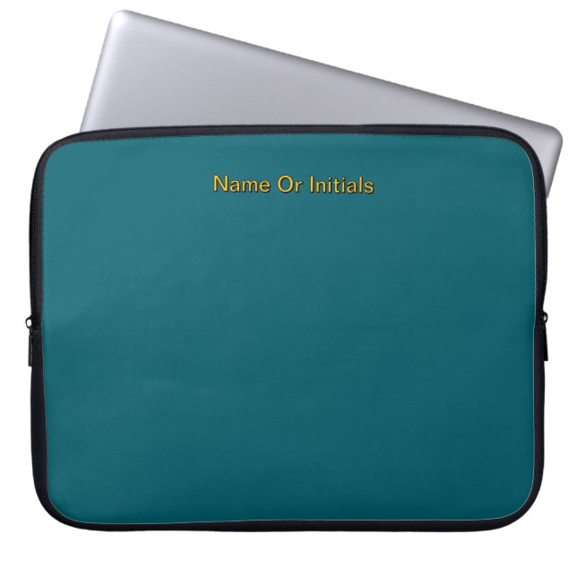 Personalisera med namninitialer Teal     Laptop Fodral (Framsidan)