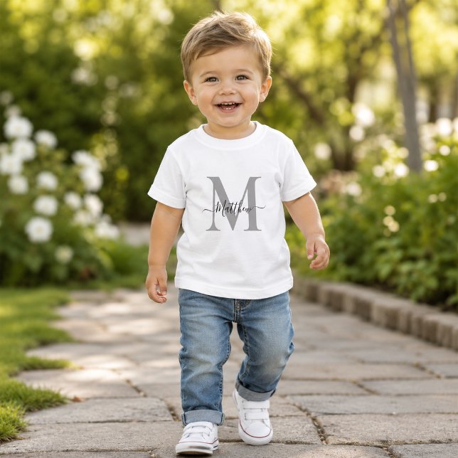 Personalisera Monogram Initial Namn T Shirt (Personalize Monogram Initial Name Toddler T-shirt)