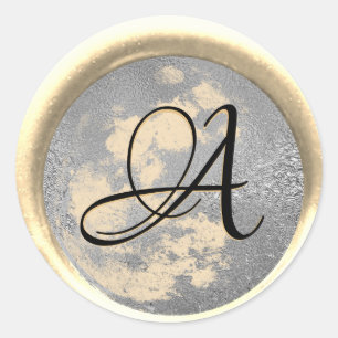 *~* PERSONALISERA Monogram Silver plus Guld Vax sä Runt Klistermärke
