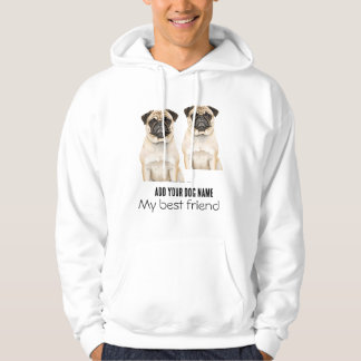 Personalisera mops-hundar hoodie