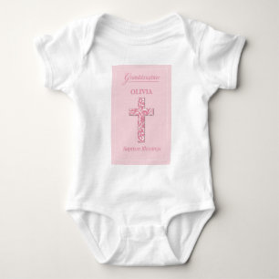 Personalisera Namn Barnbarn Dop Rosa Flicka T Shirt