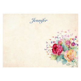 Personalisera Namn Bouquet of Flowers Post-it Block