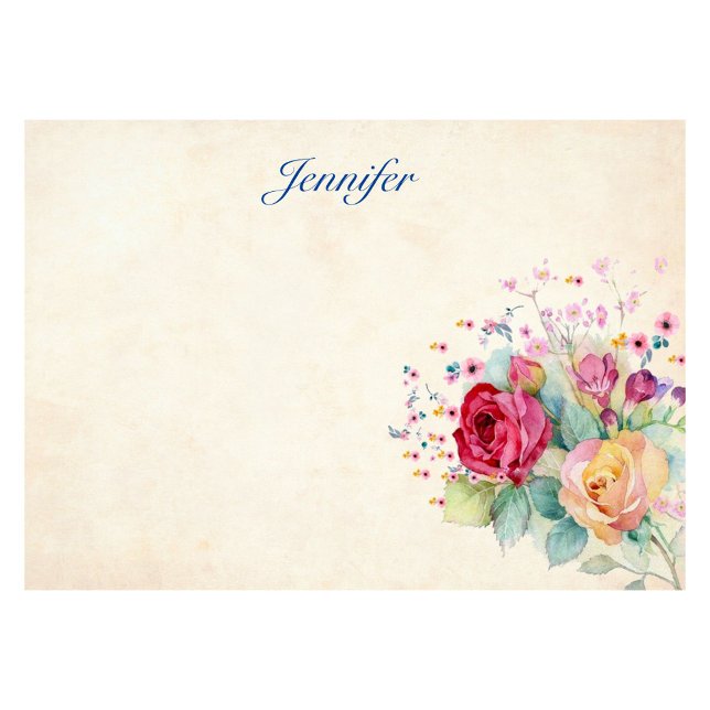 Personalisera Namn Bouquet of Flowers Post-it Block (Skapare uppladdad)