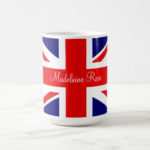 Personalisera Namn British National Flagga Kaffemugg