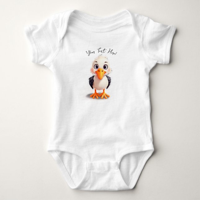 Personalisera Namn Cute Baby Stork T Shirt (Framsida)