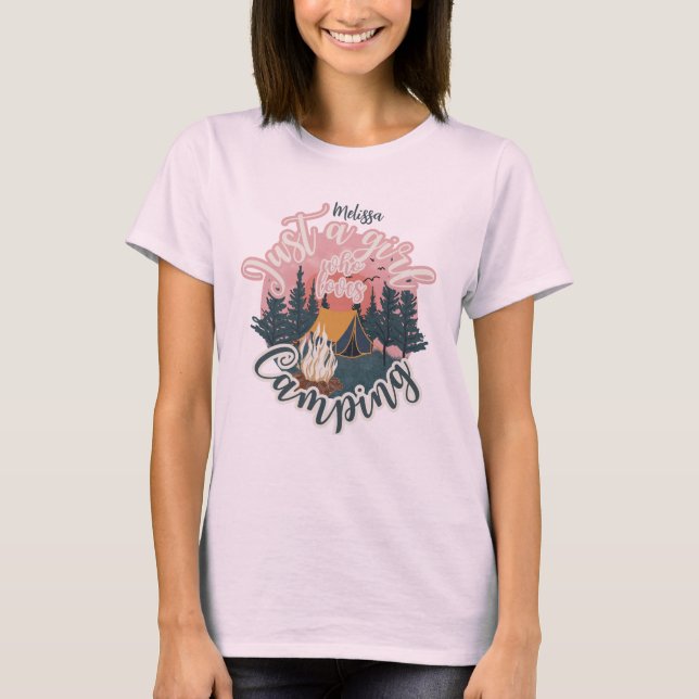 Personalisera namn, estetisk flicka som kampar t-s t shirt (Framsida)