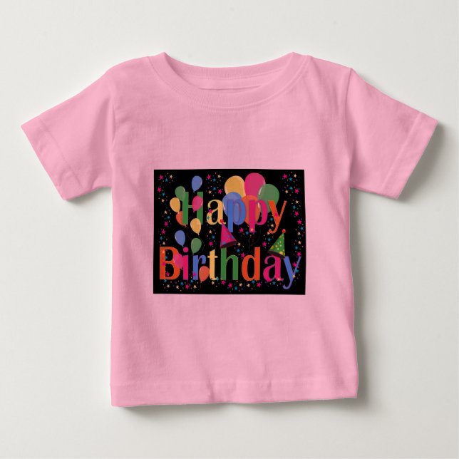 Personalisera Namn Födelsedagsfirande Konst T-shirt (Framsida)