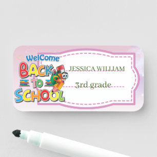 Personalisera Namn Funny Back to school Namnbricka