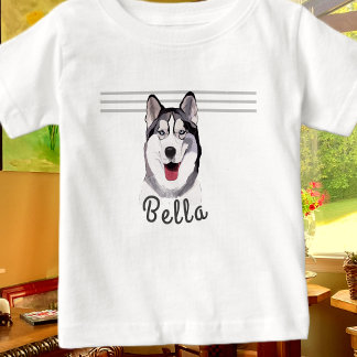 Personalisera Namn Husky Multimedia Baby T-Shirt