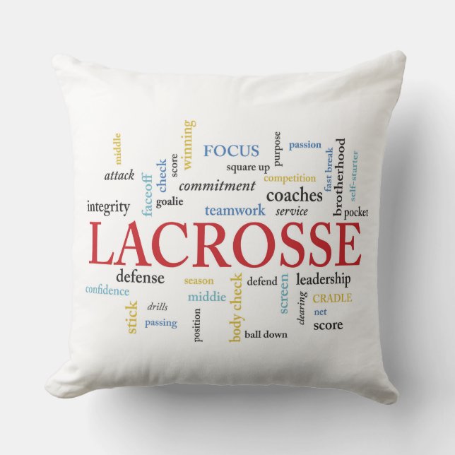 Personalisera Namn Lacrosse Tränare Tack Ord Kudde (Framsida)