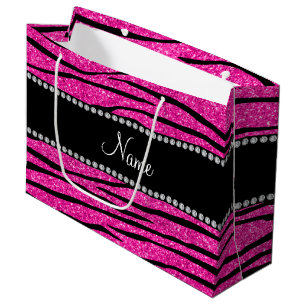 Personalisera namn neon shock rosa glitter zebra