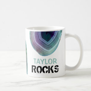 *~* Personalisera NAMN STEN Magneta Pastels Teal Kaffemugg