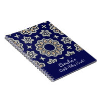 Personalisera Navyblå Vit & Guld Mandala Punktkons