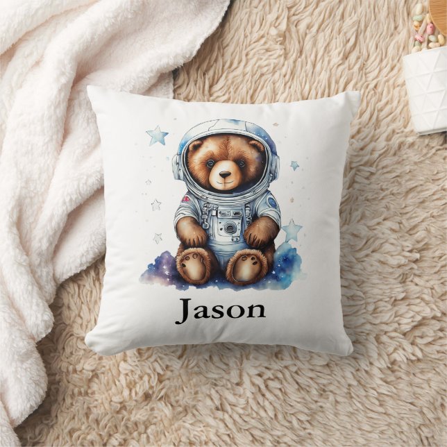 Personalisera Nursery Kids Room Astronaut Bear Kudde (Filt)