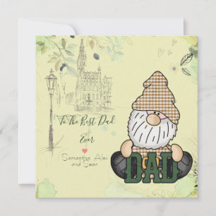 Personalisera Pappa Gnome Grönt Vintage Pappa Gi