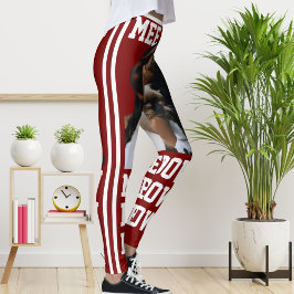 Personalisera Pet Cat Mamma Cute Deep Red White Ph Leggings