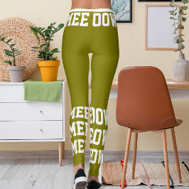 Personalisera Pet Cat Mamma Kärlek Olive White Pho Leggings