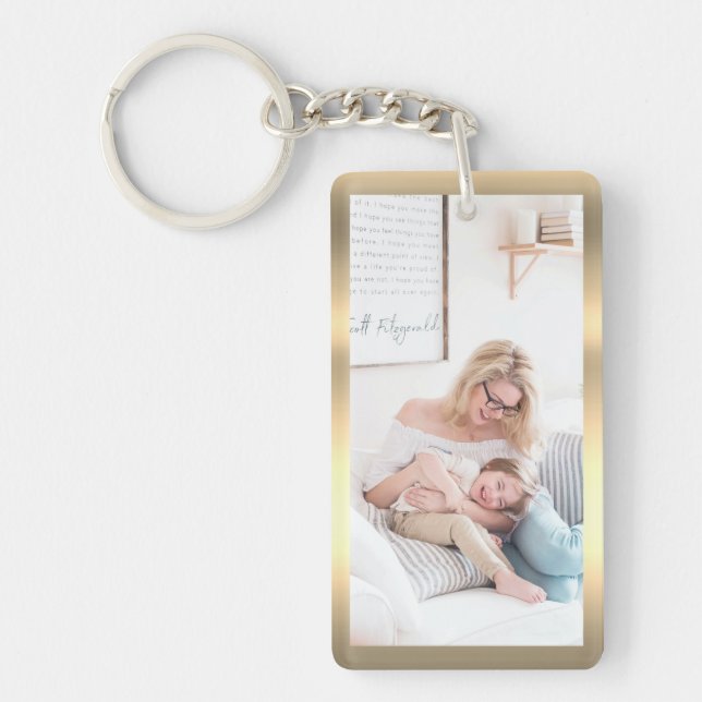 Personalisera Photo & Namn, Faux Metallic Guld (Framsidan)