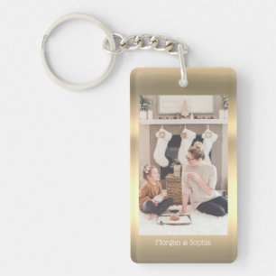 Personalisera Photo & Namn Faux Metallic Guld, Vs