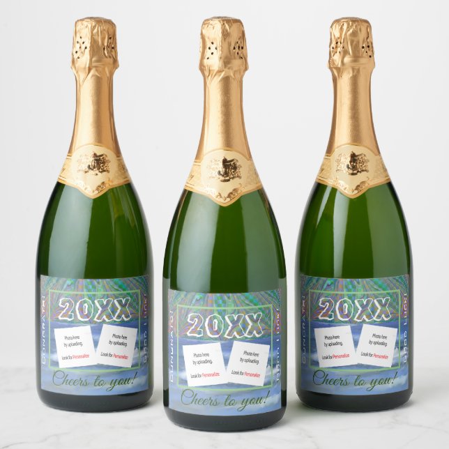 Personalisera Photo Sparkling Vin Beverage Label S (Flaskor)