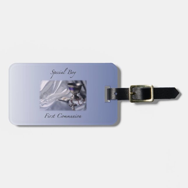 Personalisera, pojke, första kommunblå bagagebricka (Horisontell Framsida)