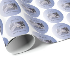 Personalisera, Pojke, Första Kommunion Blå Presentpapper