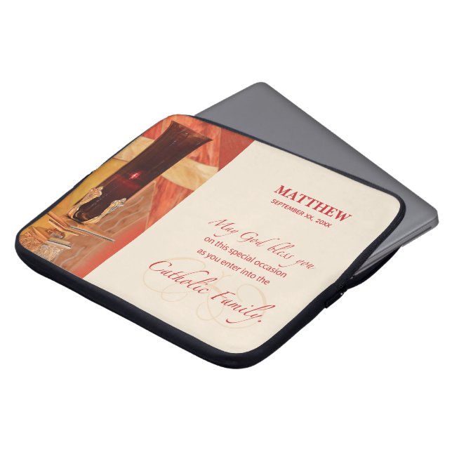 Personalisera, RCIA Grattis, Katolsk, Röd Laptop Sleeve (Framsida topp)