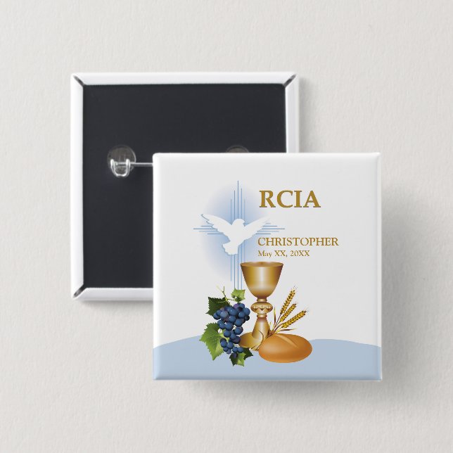 Personalisera, RCIA Grattis Katolsk Sakrament Knapp (Framsida & baksida)