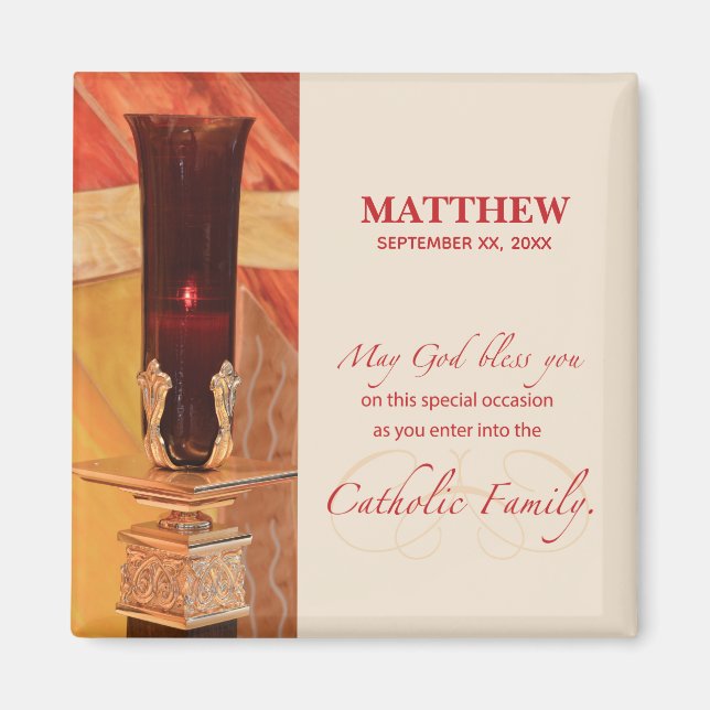 Personalisera, RCIA-Grattisar, katolska, röda Magnet (Framsidan)