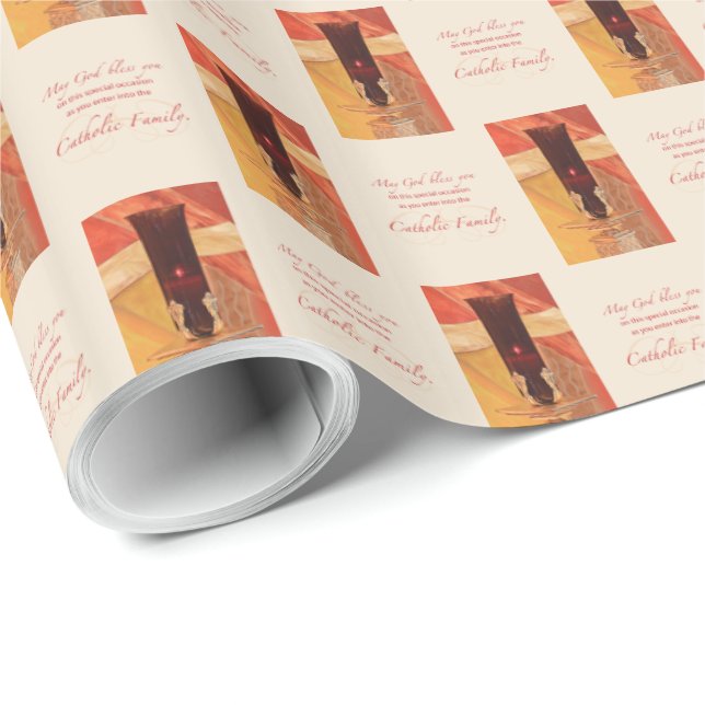 Personalisera, RCIA-Grattisar, katolska, röda Presentpapper (Rullad Hörn)