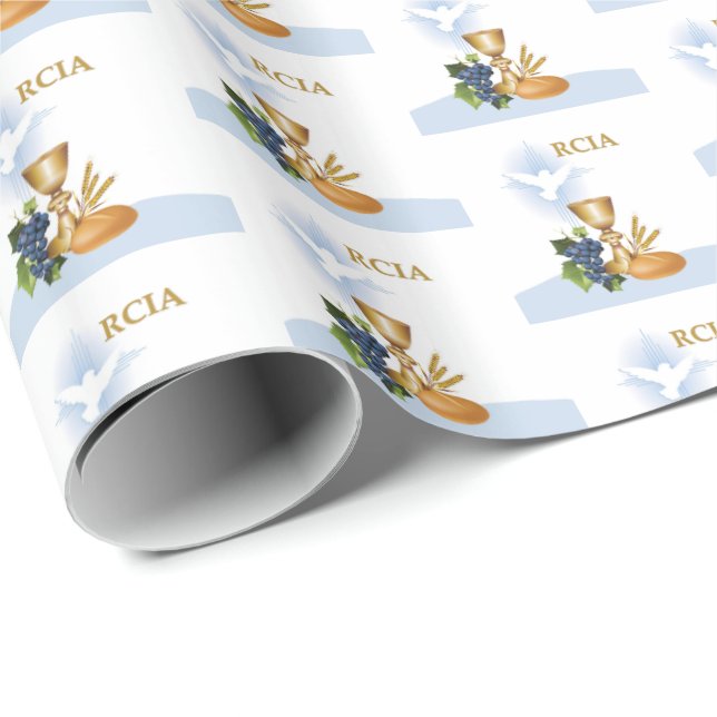 Personalisera, RCIA:s Gratulerara katolska Sacrame Presentpapper (Rullad Hörn)