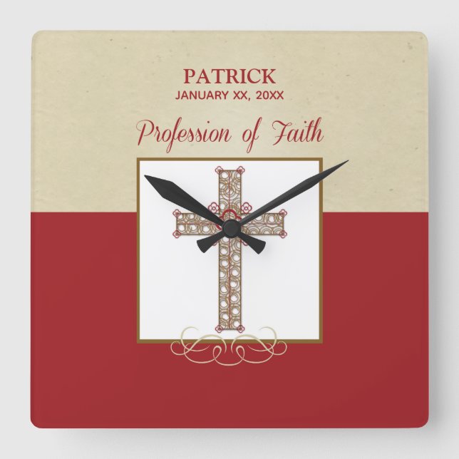 Personalisera, RCIA:s välsignelse av trosbekännels Fyrkantig Klocka (Framsida)
