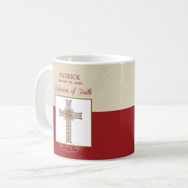 Personalisera, RCIA välsignelser på trosbekännelse Kaffemugg (Framsida vänster)