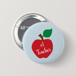 Personalisera Red Apple Teacher Gift #1 Lärarstift Knapp