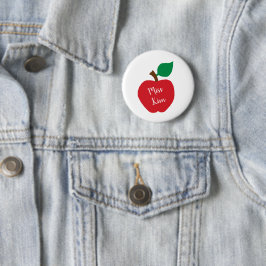 Personalisera Red Apple Teacher Gift Pin Knapp