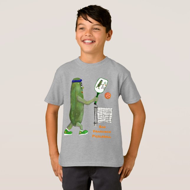 Personalisera rolig text Pickle-spelare T Shirt (Hel framsida)