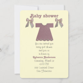 Personalisera, Rosa flicka-klänning Inbjudningar