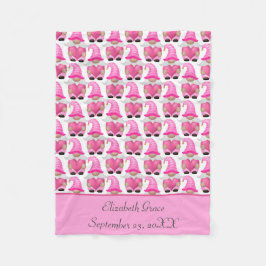 Personalisera Rosa Gnome Woodland Scandinavian Cut Fleecefilt