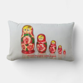 Personalisera ryska Matryoshka  stapelbara dockor Lumbarkudde