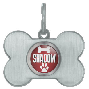 Personalisera Silver och Red Animal ID ID-bricka Husdjur